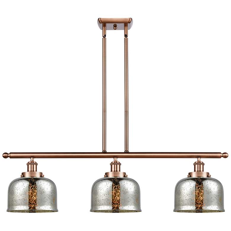 Image 1 Bell 8 inch 3 Light 36 inch LED Island Light - Copper  - Silver Plated Me