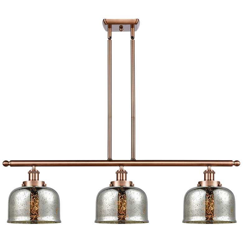Image 1 Bell 8" 3 Light 36" LED Island Light - Copper - Silver Plated Me