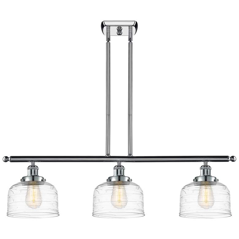 Image 1 Bell 8" 3 Light 36" LED Island Light - Polished Chrome - Clear D