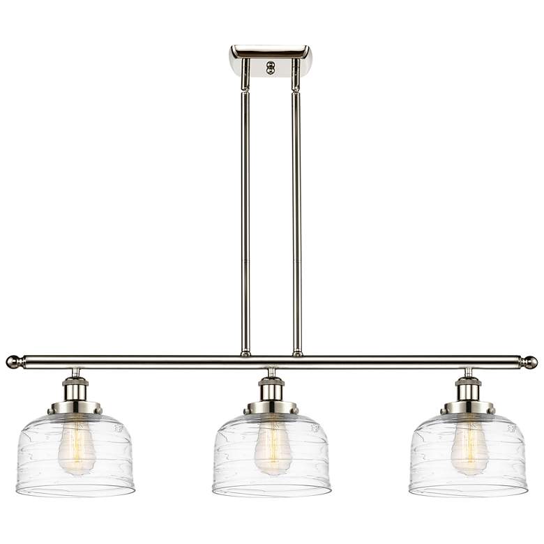 Image 1 Bell 8" 3 Light 36" LED Island Light - Polished Nickel - Clear D