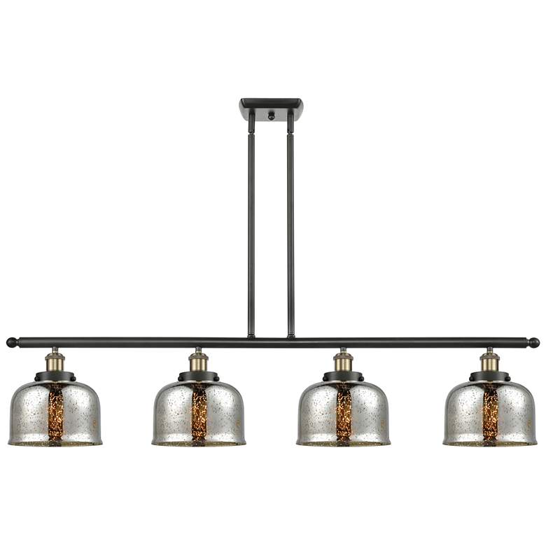 Image 1 Bell 8" 4 Light 48" Island Light - Black Brass - Silver Plated M
