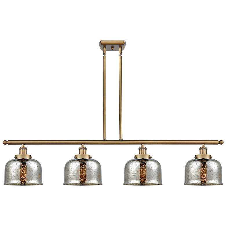 Image 1 Bell 8" 4 Light 48" Island Light - Brushed Brass - Silver Plated