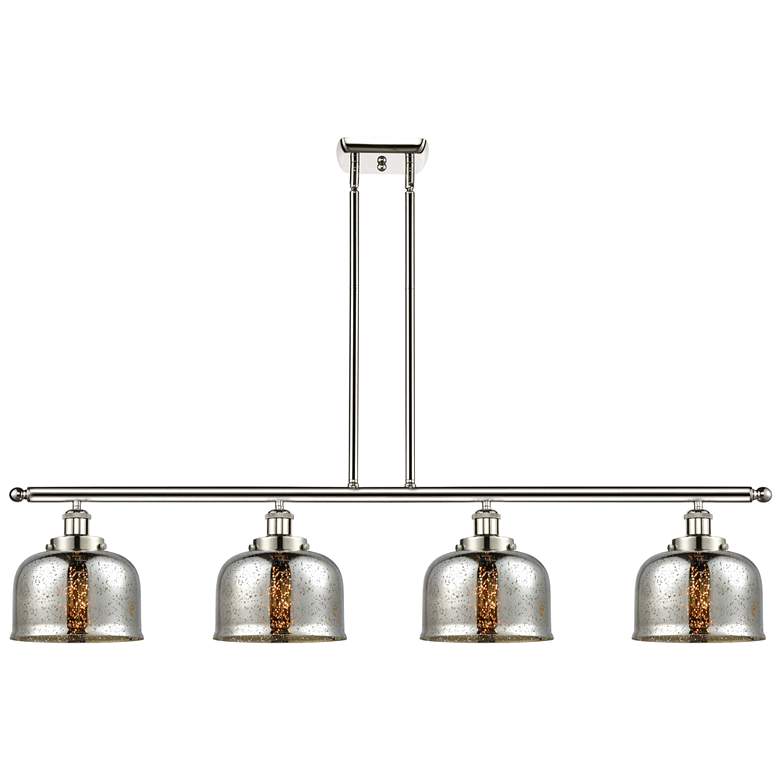 Image 1 Bell 8" 4 Light 48" Island Light - Polished Nickel - Silver Plat