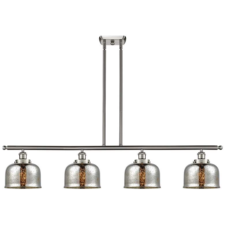 Image 1 Bell 8" 4 Light 48" LED Island Light - Satin Nickel - Silver Mer
