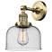 Bell 8" Antique Brass Sconce w/ Seedy Shade