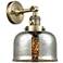 Bell 8" Antique Brass Sconce w/ Silver Plated Mercury Shade