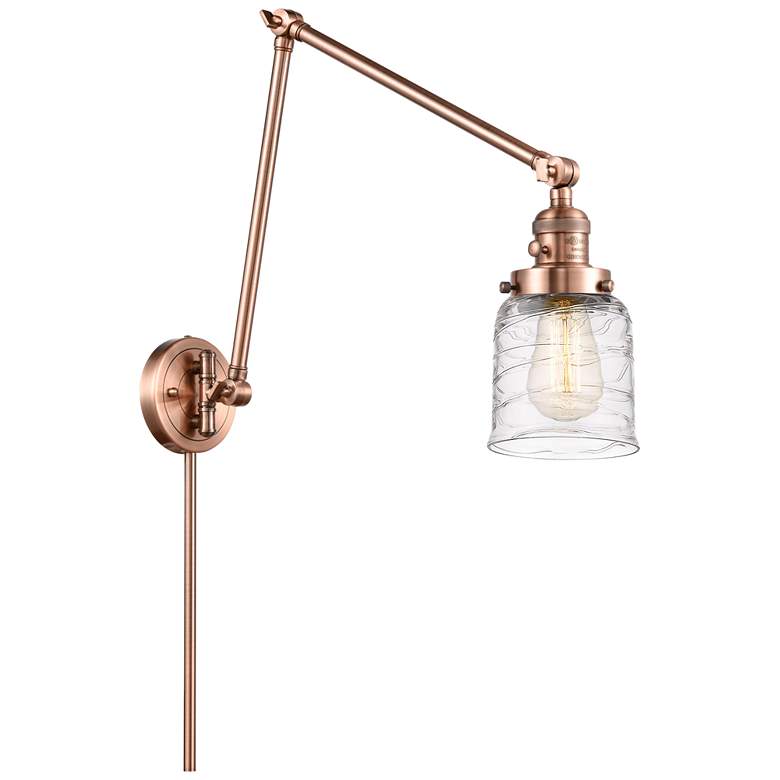 Image 1 Bell 8" Antique Copper LED Double Swing Arm With Deco Swirl Shade