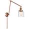 Bell 8" Antique Copper LED Double Swing Arm With Deco Swirl Shade