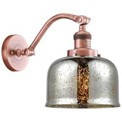 Bell 8" Antique Copper Sconce w/ Silver Plated Mercury Shade