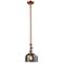 Bell 8" Antique Copper Tiltable Mini Pendant w/ Plated Smoke Shade