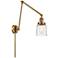 Bell 8" Brushed Brass Double Swing Arm With Deco Swirl Shade