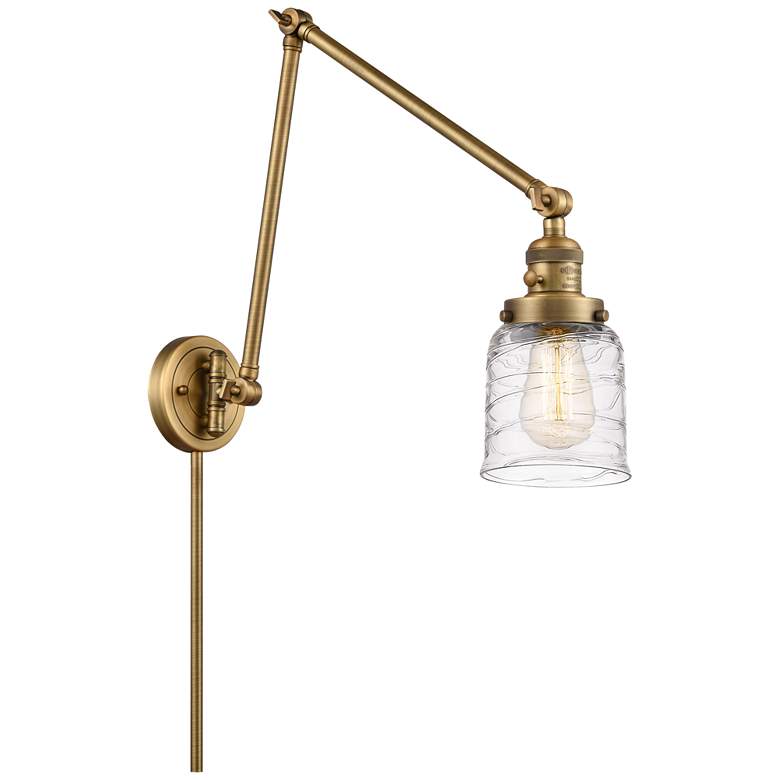 Image 1 Bell 8" Brushed Brass LED Double Swing Arm With Deco Swirl Shade