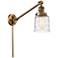 Bell 8" Brushed Brass LED Swing Arm With Deco Swirl Shade