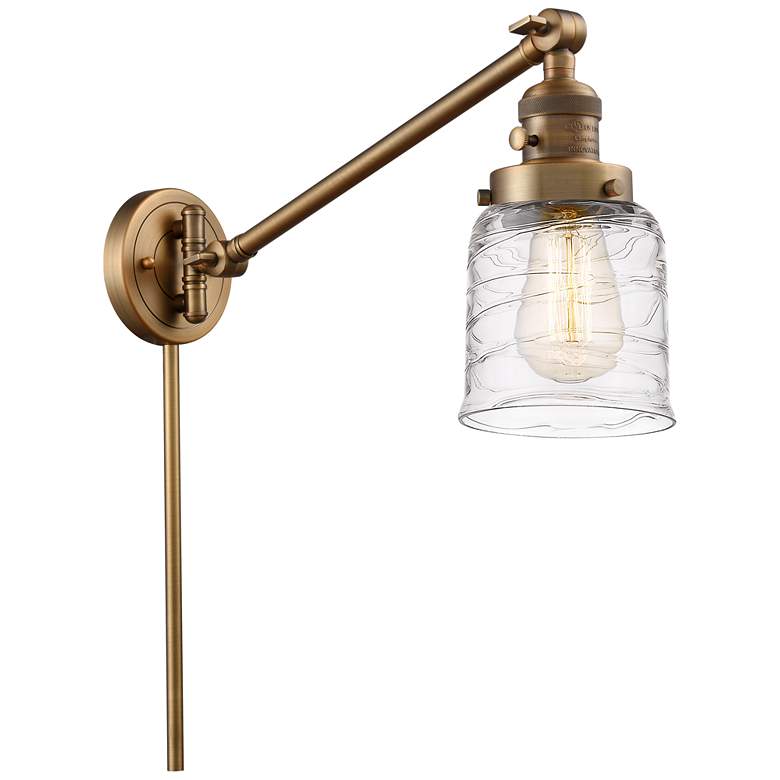 Image 1 Bell 8 inch Brushed Brass LED Swing Arm With Deco Swirl Shade