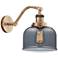 Bell 8" Brushed Brass Sconce w/ Plated Smoke Shade