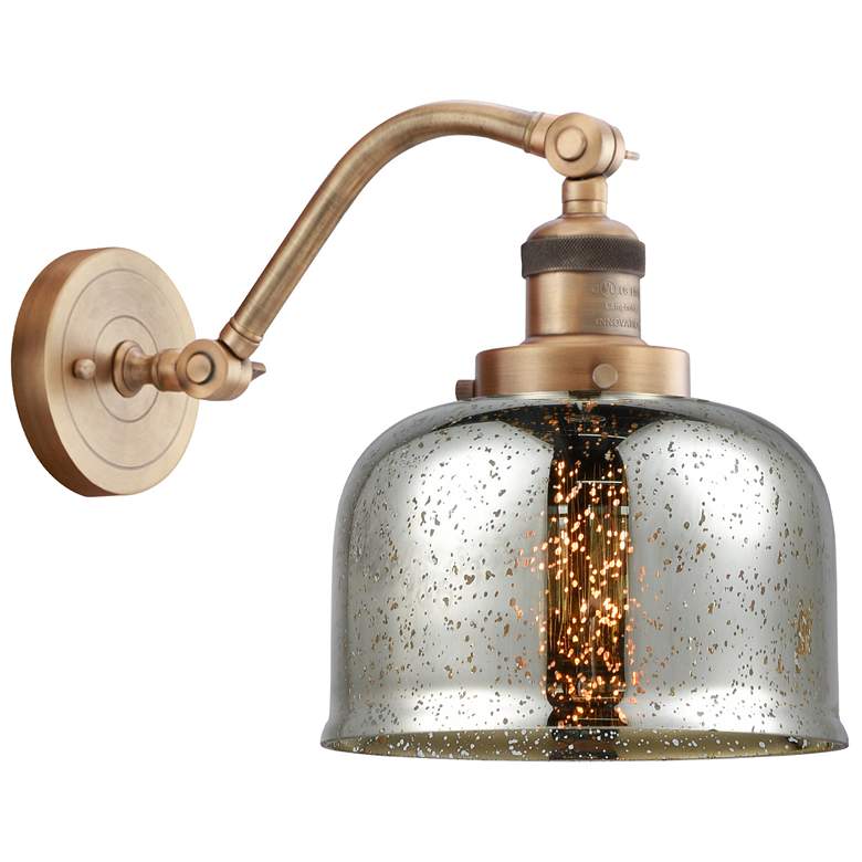 Image 1 Bell 8" Brushed Brass Sconce w/ Silver Plated Mercury Shade