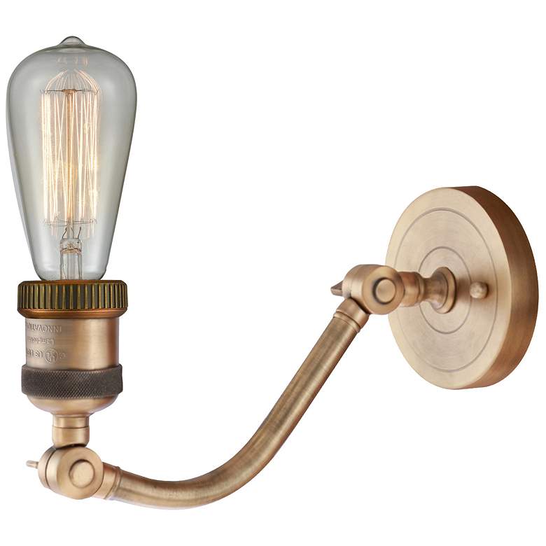 Image 2 Bell 8" Brushed Brass Sconce w/ Silver Plated Mercury Shade more views