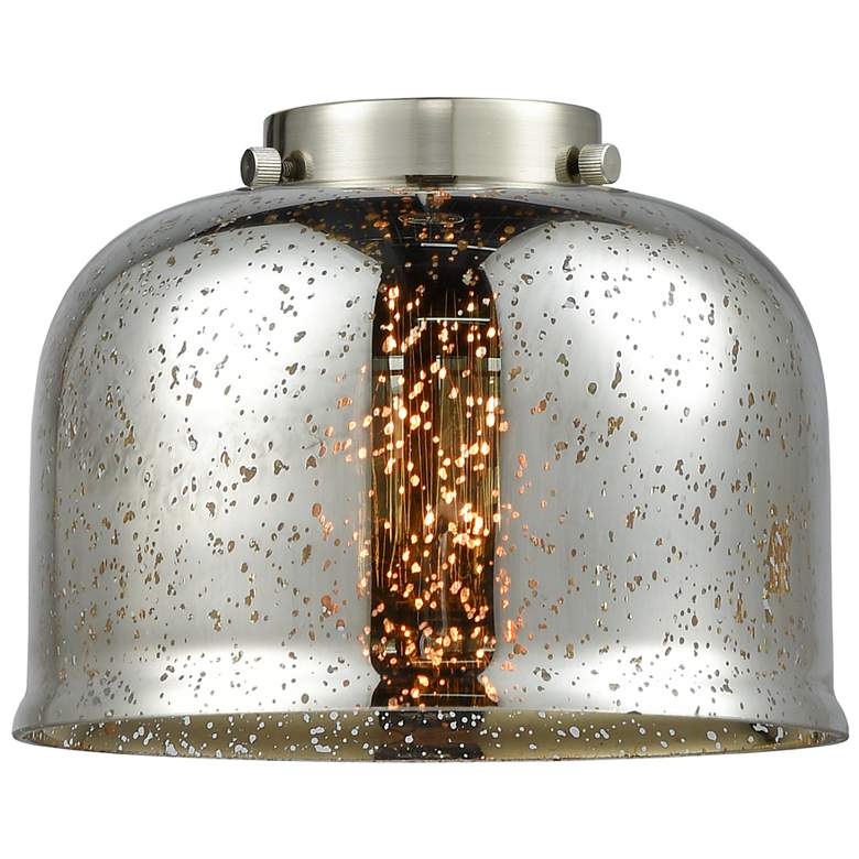 Image 4 Bell 8" Brushed Brass Sconce w/ Silver Plated Mercury Shade more views