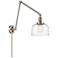 Bell 8" Brushed Nickel LED Double Swing Arm With Clear Deco Swirl Shad