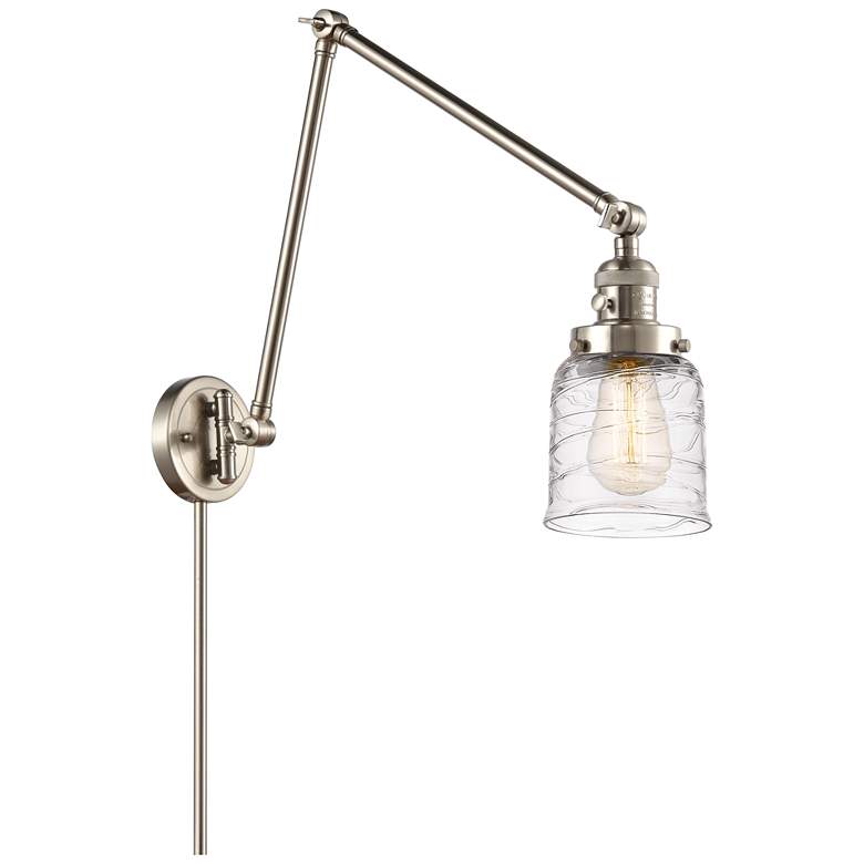 Image 1 Bell 8" Brushed Satin Nickel Double Swing Arm With Deco Swirl Shade