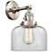Bell 8" Brushed Satin Nickel Sconce w/ Clear Shade