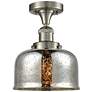 Bell 8" Brushed Satin Nickel Semi Flush Mount w/ Mercury Shade