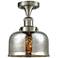 Bell 8" Brushed Satin Nickel Semi Flush Mount w/ Mercury Shade