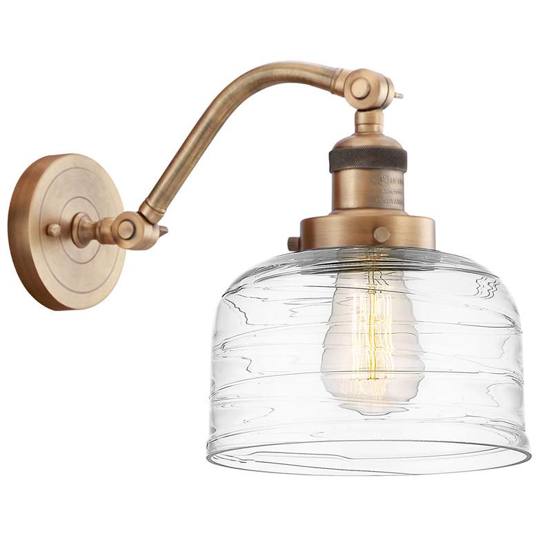 Image 1 Bell 8" Incandescent Sconce - Brass Finish - Swirl Shade