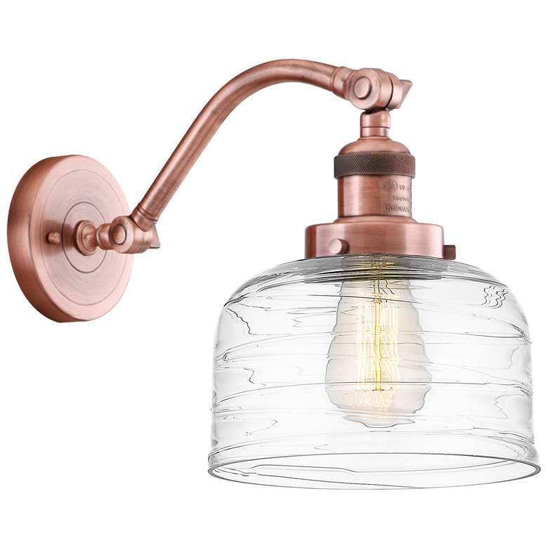 Image 1 Bell 8" Incandescent Sconce - Copper Finish - Swirl Shade