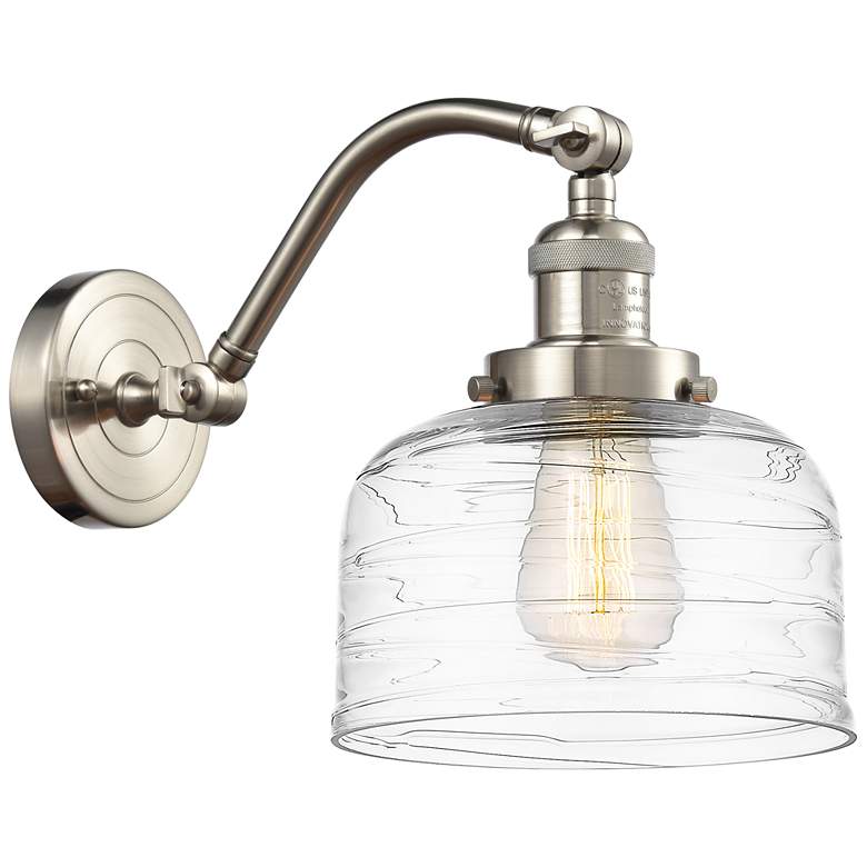 Image 1 Bell 8" Incandescent Sconce - Nickel Finish - Swirl Shade