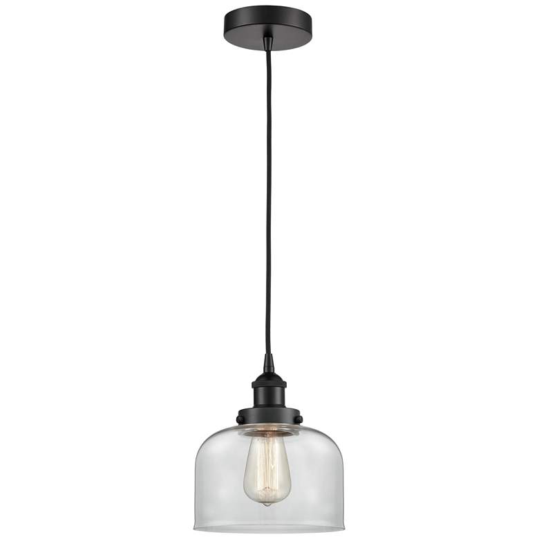 Image 1 Bell 8" LED Mini Pendant - Matte Black - Clear Shade