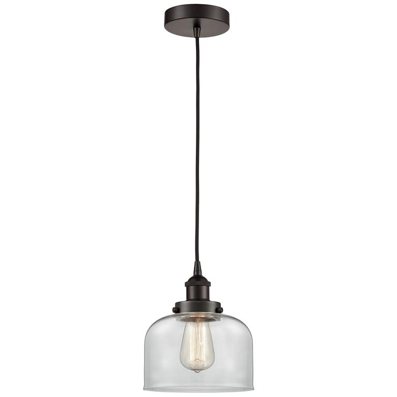 Image 1 Bell 8 inch LED Mini Pendant - Oil Rubbed Bronze - Clear Shade