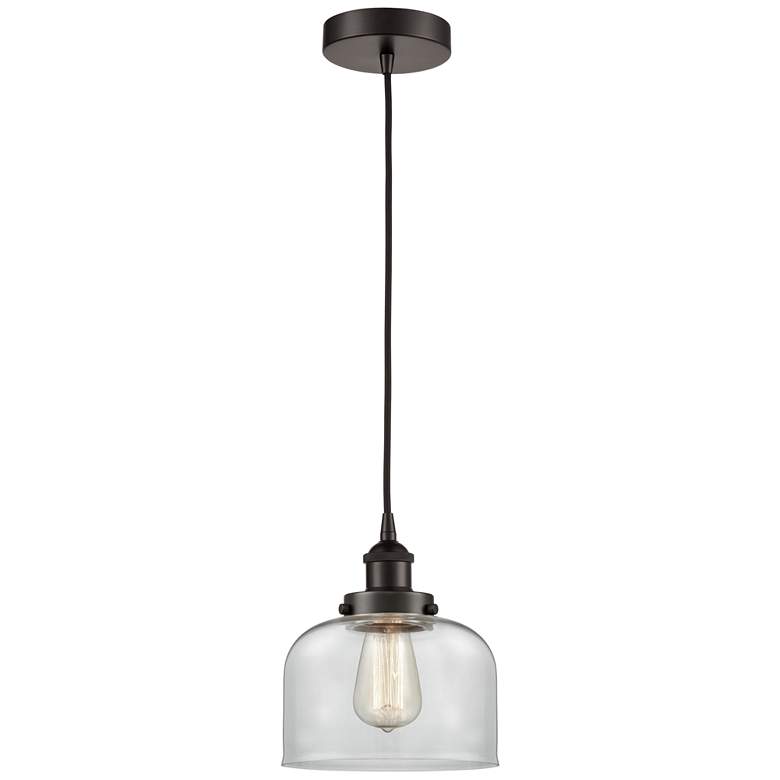 Image 1 Bell 8" LED Mini Pendant - Oil Rubbed Bronze - Clear Shade