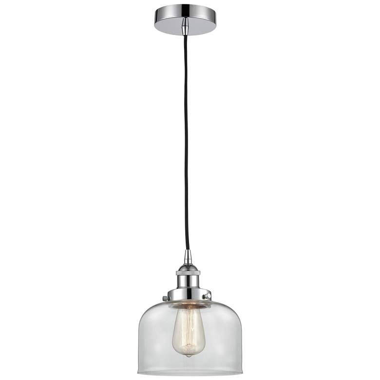 Image 1 Bell 8" LED Mini Pendant - Polished Chrome - Clear Shade