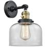1_Bell 8" LED Sconce - Black Brass Finish - Clear Shade