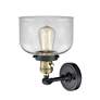 4_Bell 8" LED Sconce - Black Brass Finish - Clear Shade more views