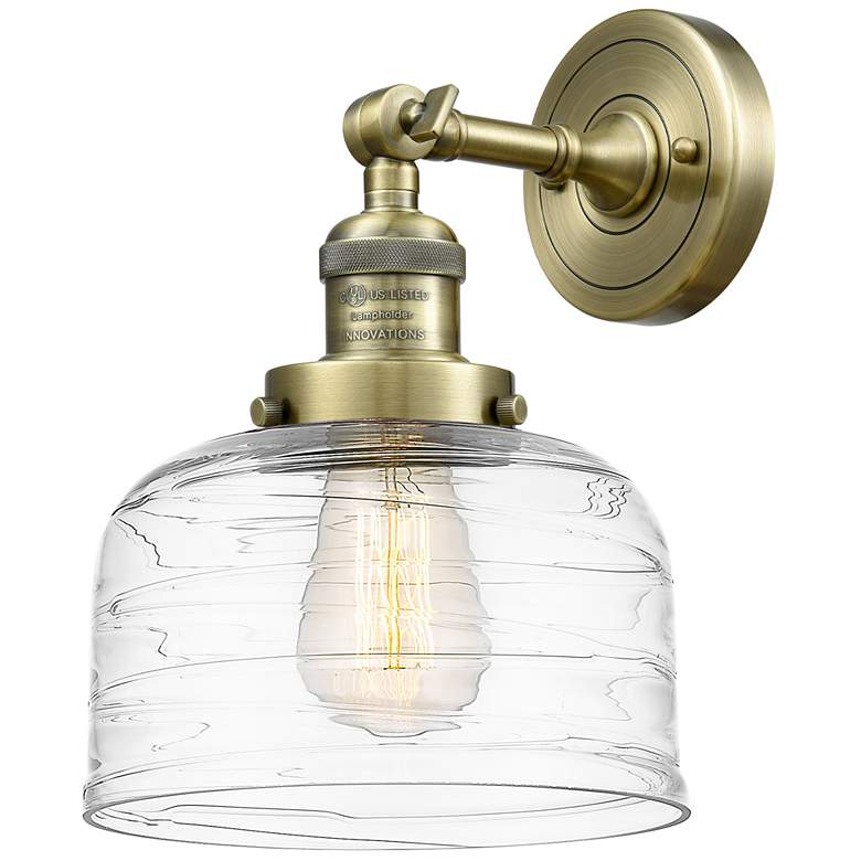 Image 1 Bell 8" LED Sconce - Brass Finish - Swirl Shade