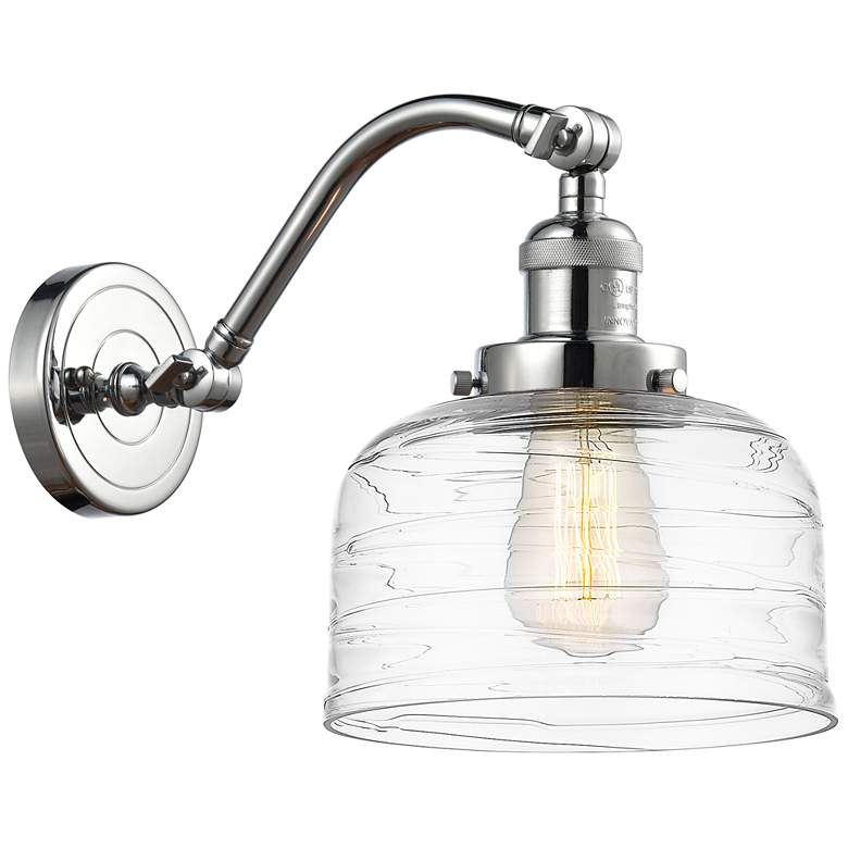 Image 1 Bell 8" LED Sconce - Chrome Finish - Swirl Shade