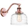Bell 8" LED Sconce - Copper Finish - Swirl Shade