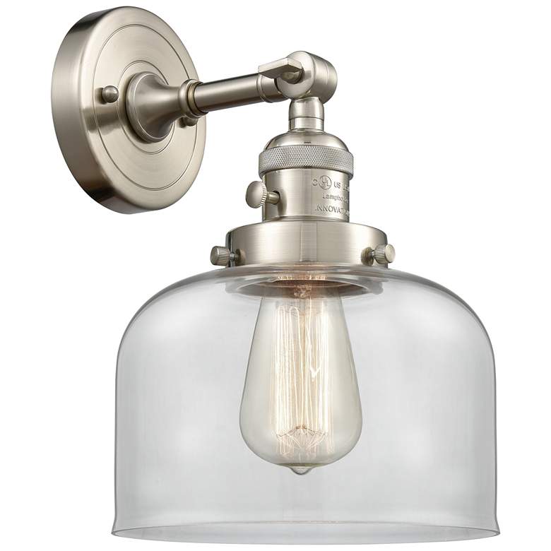 Image 1 Bell 8" LED Sconce - Nickel Finish - Clear Shade
