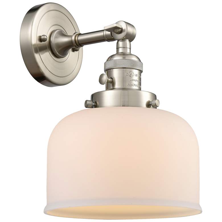 Image 1 Bell 8" LED Sconce - Nickel Finish - Matte White Shade