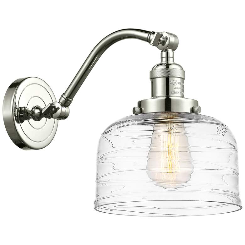 Image 1 Bell 8" LED Sconce - Nickel Finish - Swirl Shade