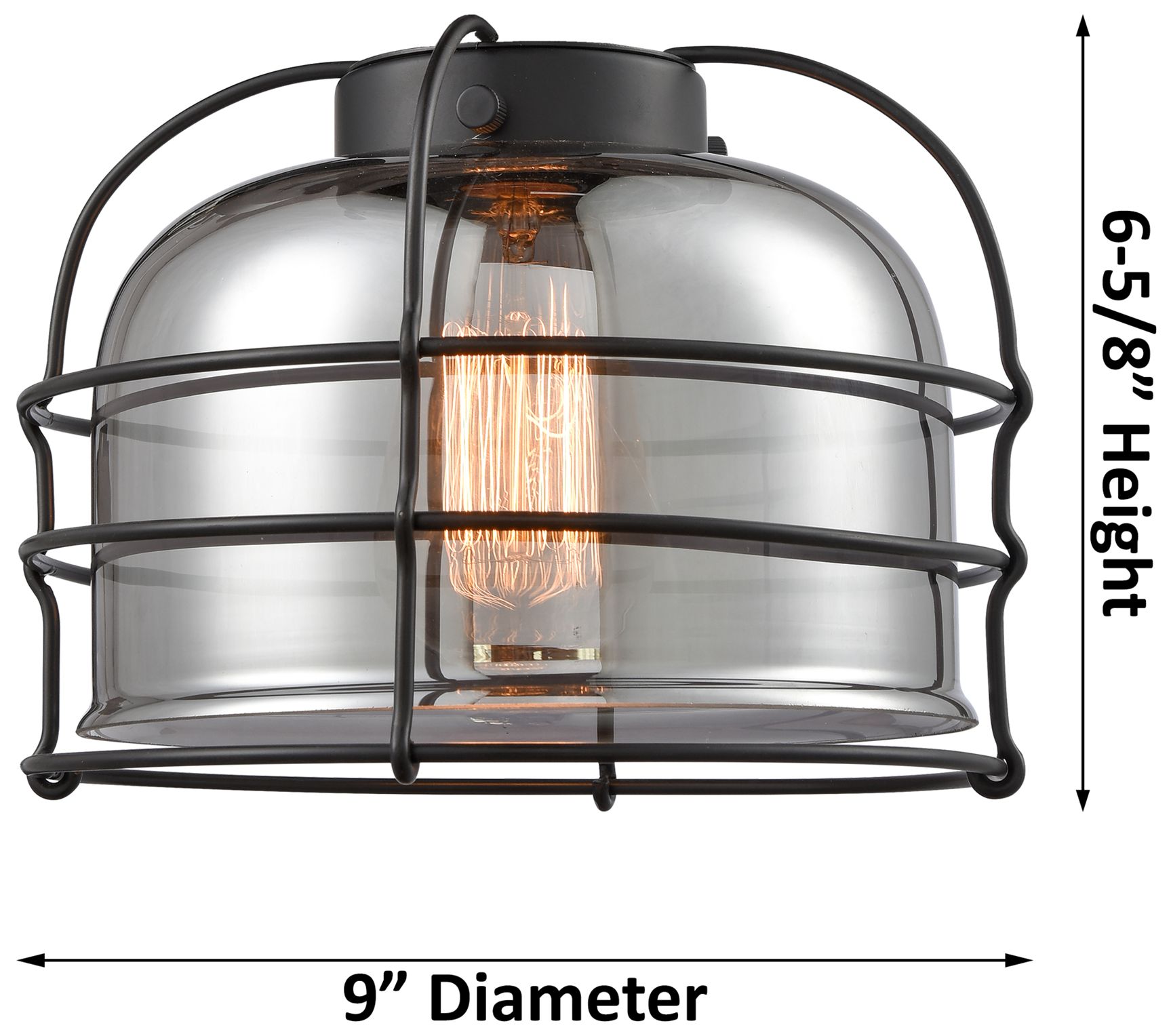 Image 4 Bell 8" LED Semi-Flush Mount - Brushed Satin Nickel - Seedy Shade more views