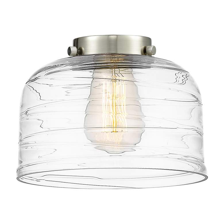 Image 3 Bell 8" Matte Black LED Sconce With Clear Deco Swirl Shade more views