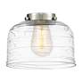 3_Bell 8" Matte Black LED Sconce With Clear Deco Swirl Shade more views