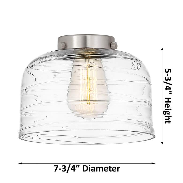 Image 4 Bell 8" Matte Black LED Sconce With Clear Deco Swirl Shade more views