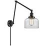 Bell 8" Matte Black LED Swing Arm With Clear Shade