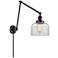 Bell 8" Matte Black LED Swing Arm With Clear Shade