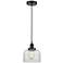 Bell 8" Matte Black Mini Pendant w/ Clear Shade