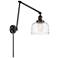 Bell 8" Oil Rubbed Bronze Double Swing Arm With Clear Deco Swirl Shade